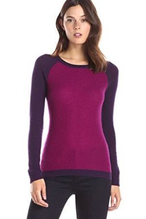 Waffle-Knit Colorblock Sweater